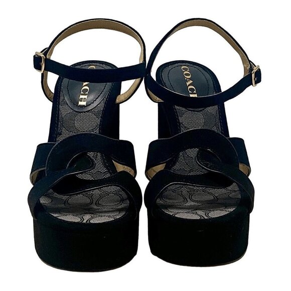 Coach Black Ankle Strap Heels - Picture 2 of 12